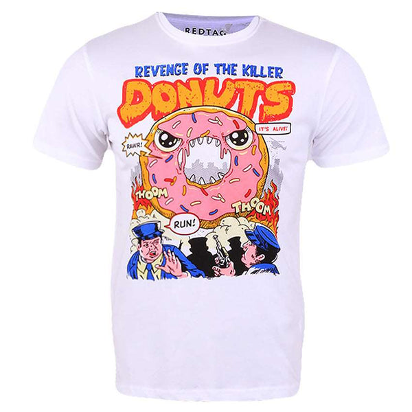 Redtag Donut Graphic Printed T-Shirt for Men