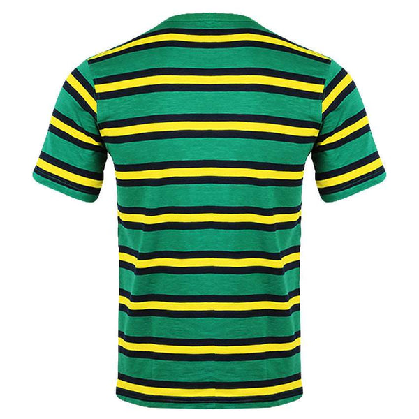 Redtag Green Striped T-Shirt for Men