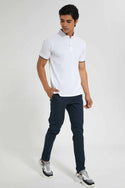 Redtag Slim Fit Stretch Chino Casual Navy Trousers
