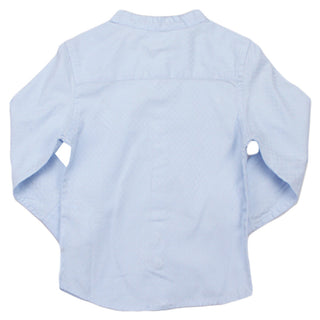 Redtag Blue Dobby Mandarin Casual Shirts for Boys