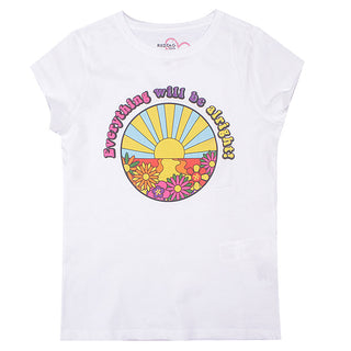 Redtag White Print T-Shirts for Girls
