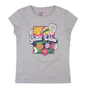 Redtag Light Grey Melange Floral Photographic T -Shirt for girls