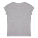 Redtag Light Grey Melange Floral Photographic T-Shirt for Girls