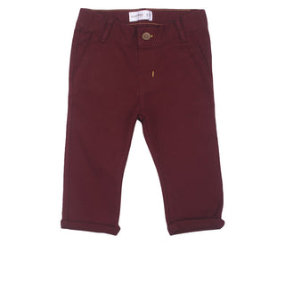 Redtag Boy's Burgundy Casual Trousers