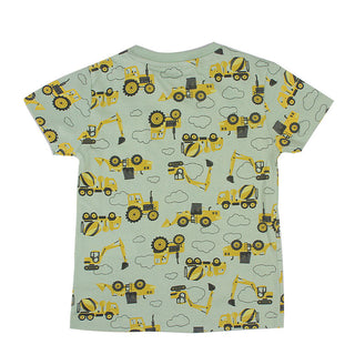Redtag Green Printed T-Shirt for Boys