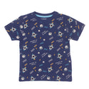Redtag Navy Printed T-Shirt for Boys