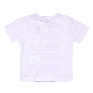 Redtag White Printed T-Shirt for Toddlers