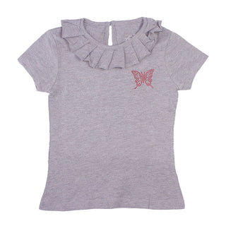 Redtag Grey Casual T-Shirt for Girls