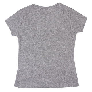 Redtag Girl's Mid-Grey Casual T-Shirts