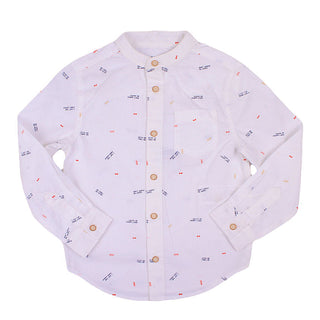Redtag Boy's White Casual Shirts