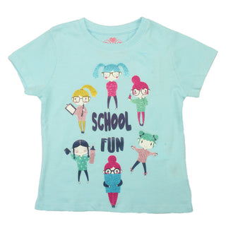 Redtag Sky Blue Graphic T-Shirt for Kids