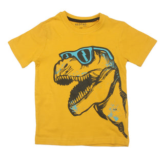 Redtag Yellow Graphic T-Shirt for Boys