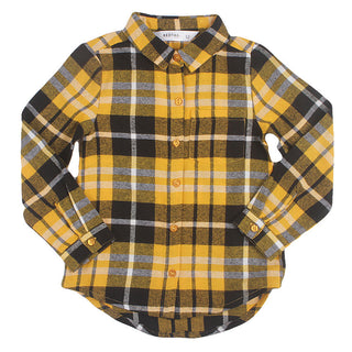 Redtag Casual Mustard Plaid Shirt for Girls