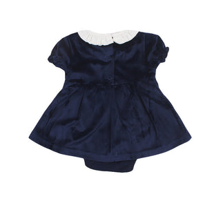 Redtag Navy Casual Dress for Newborn