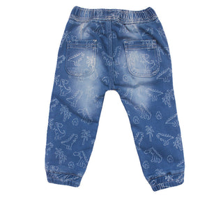 Redtag Printed Light Wash Jeans for Boys