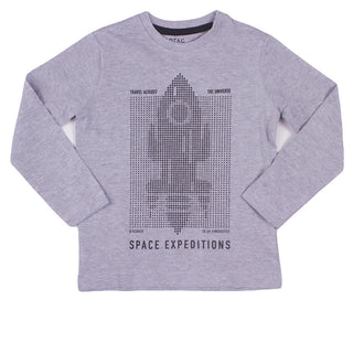 Redtag Grey Graphic T-Shirt for Boys