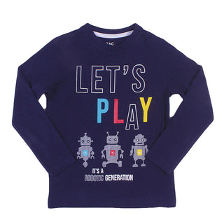 Redtag Navy Blue Graphic T-Shirt for Boys