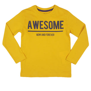Redtag Yellow Casual T-Shirt for Boys