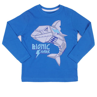 Redtag Blue Casual Graphic T-Shirt for Boys