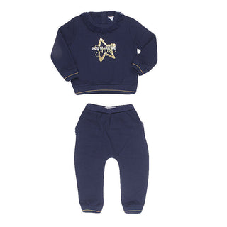 Redtag Navy Active Jogging Suit for Girls