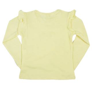 Redtag Girl's Yellow Casual T-Shirts